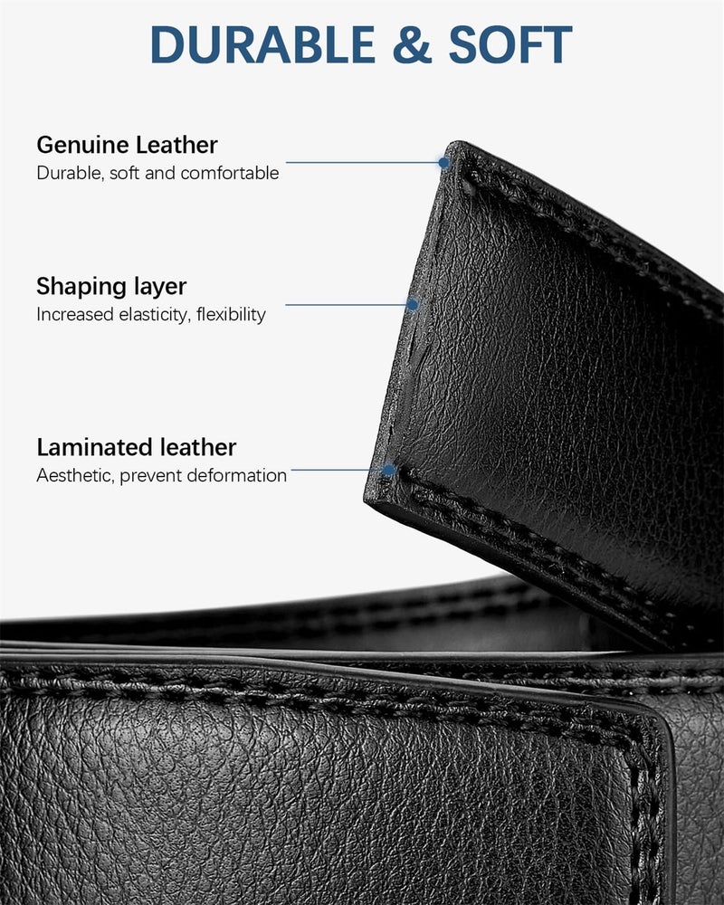 BOSTANTEN Ratchet Mens Belt Leather Dress and Casual with Adjustable Buckle, Trim to Fit - Image 3